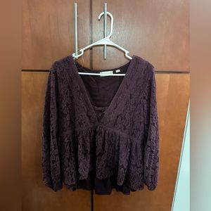 Gorgeous lace eggplant/maroon blouse